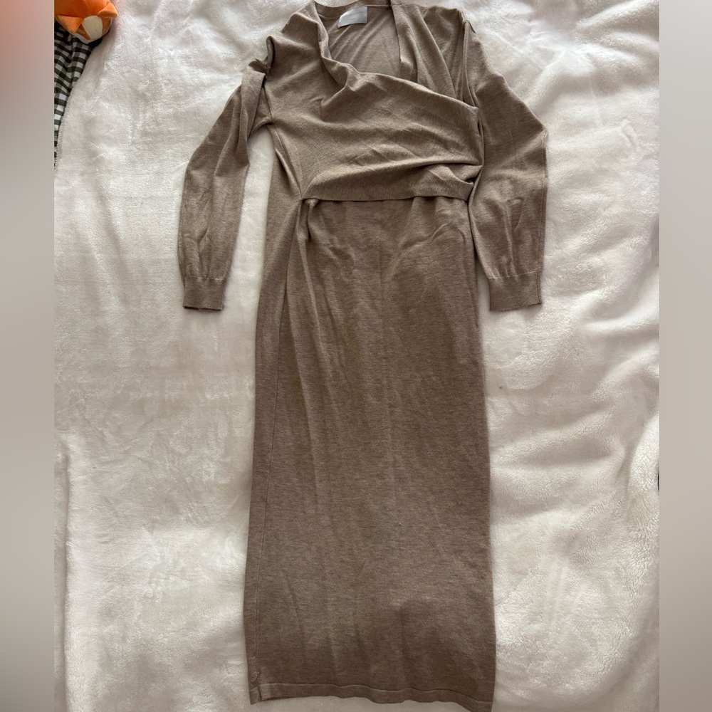 Maxi wrap sweater dress